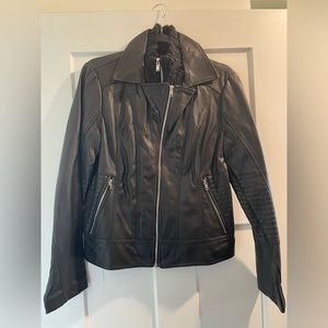 Medium Black Faux Leather Jacket. Like New.